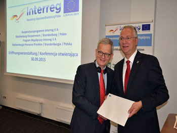 Staatssekretär im Ministerium für Wirtschaft, Bau und Tourismus Dr. Stefan Rudolph und Generaldirektor der Generaldirektion für Regionalpolitik und Stadtentwicklung
